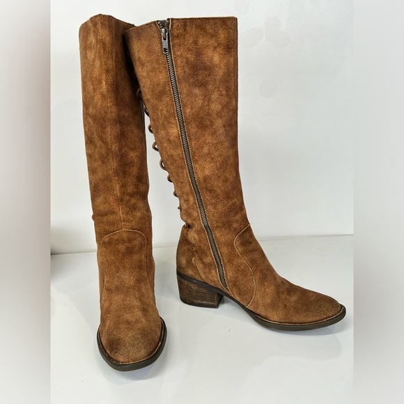BORN Camel brown lace‎ back riding boots size 8.5. - Picture 3 of 9